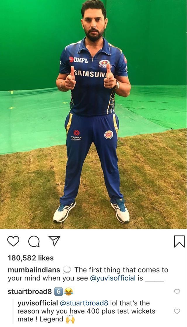 Yuvraj's epic reply to Broad