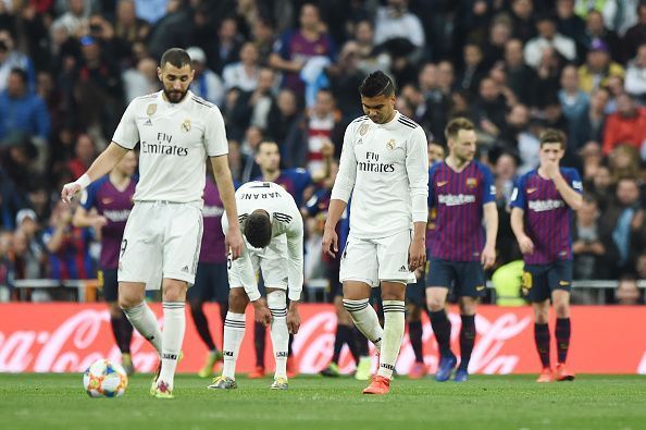 Real Madrid mourn their loss against FC Barcelona in the Copa del Rey Semi Finals