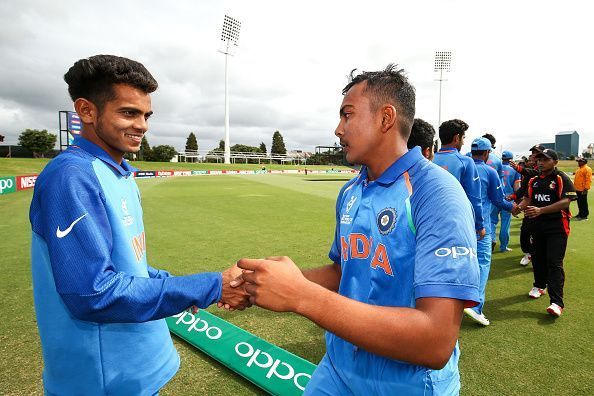 Kamlesh Nagarkoti (L) with Prithvi Shaw