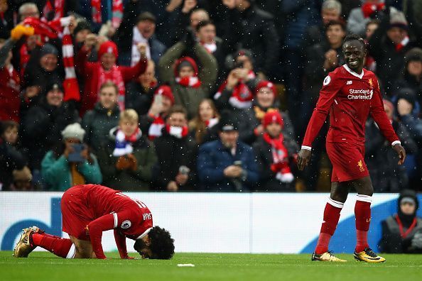 Salah and Mane both scored 17 league goals this season