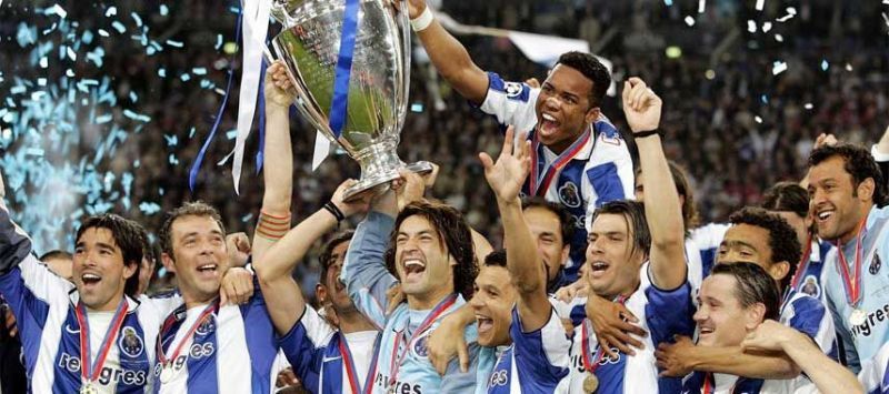 Porto Players after winning the UEFA Champions League Title.