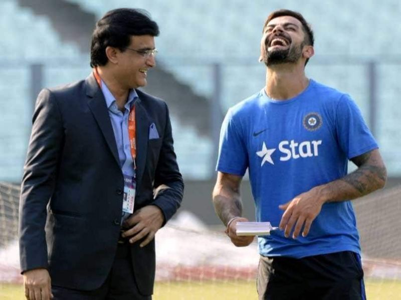 Sourav Ganguly with Indian captain Virat Kohli