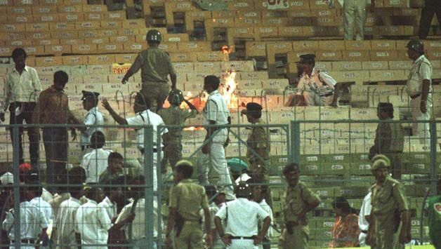 Disappointed with India's performance, an angry Eden crowd set the stadium on fire