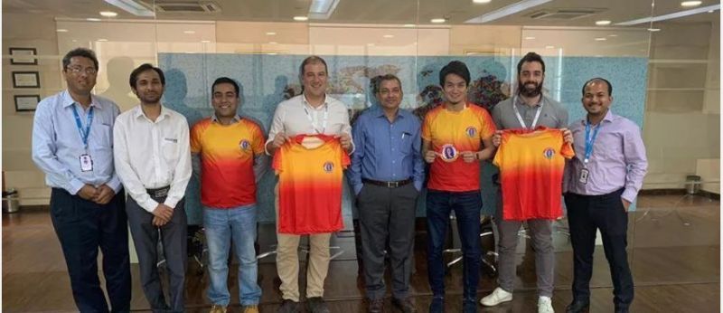Quess East Bengal Club during their meet with the FC Barcelona officials