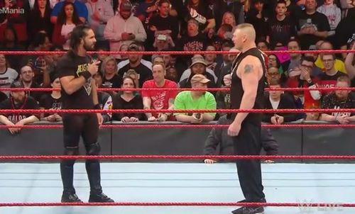 Rollins addressing Lesnar on tonight's Raw