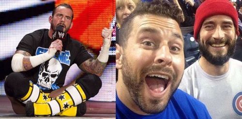 Ex WWE Champion CM Punk (left and right) has been involved in a legal dispute against his former best friend Colt Cabana (center)