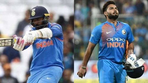 Dinesh Karthik (Left) and Rishabh Pant (Right)