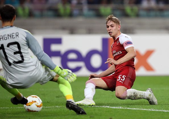 Smith-Rowe scored against Qarabag in their Europa League group stage