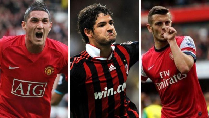 (L-R) Federico Macheda, Alexandre Pato, Jack Wilshere