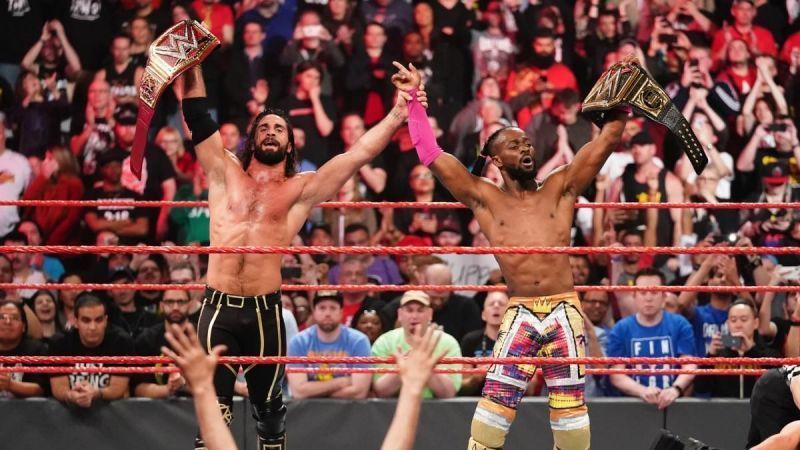Rollins and Kingston celebrate their victory over Bar