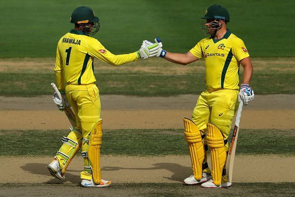 Openers Usman Khawaja (left) and skipper Aaron Finch have formed a stable opening pair