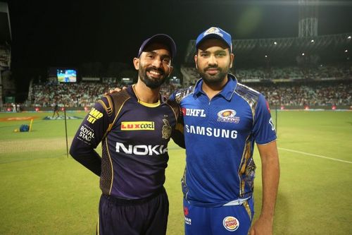 Dinesh Karthik and Rohit Sharma (Image Courtesy: BCCI/iplt20.com)