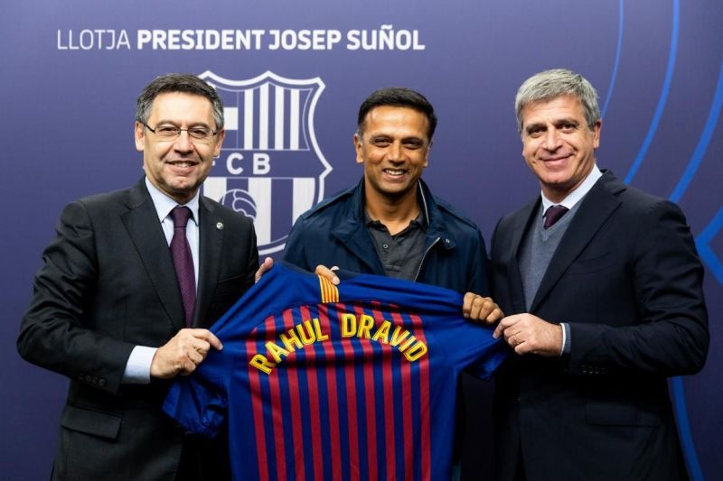 Rahul Dravid was in the Camp Nou as a spectator of Barca-Atleti match