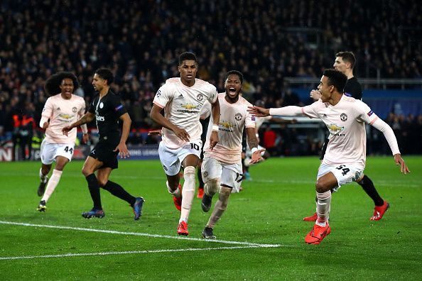 Manchester United pulled off a last gasp away victory over PSG in the Champions League