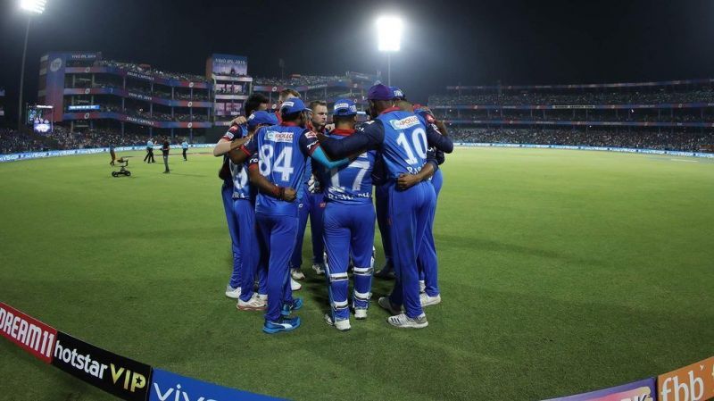 The Delhi Capitals in action at the Feroz Shah Kotla (picture courtesy: BCCI/iplt20.com)