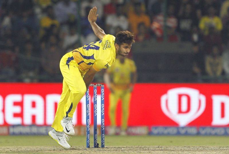 Shardul Thakur bowling for Chennai Super Kings