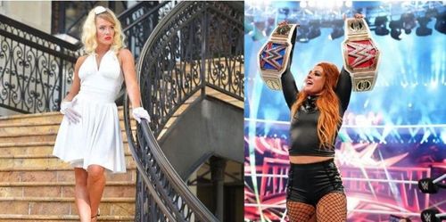 Lacey Evans (left) could ascend to the next level of stardom by defeating Becky Lynch (right)