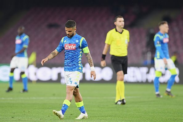 Insigne cut a frustrated figure against Arsenal