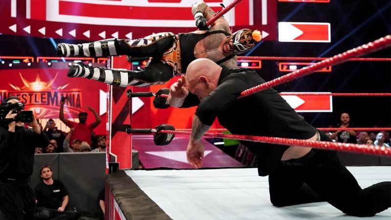Rey Mysterio was injured during his match on RAW