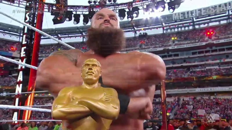 Braun Strowman with the Andre The Giant Memorial Battle Royal trophy