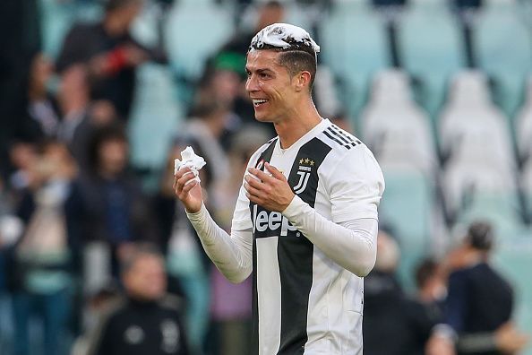 Ronaldo celebrated Juventus' win