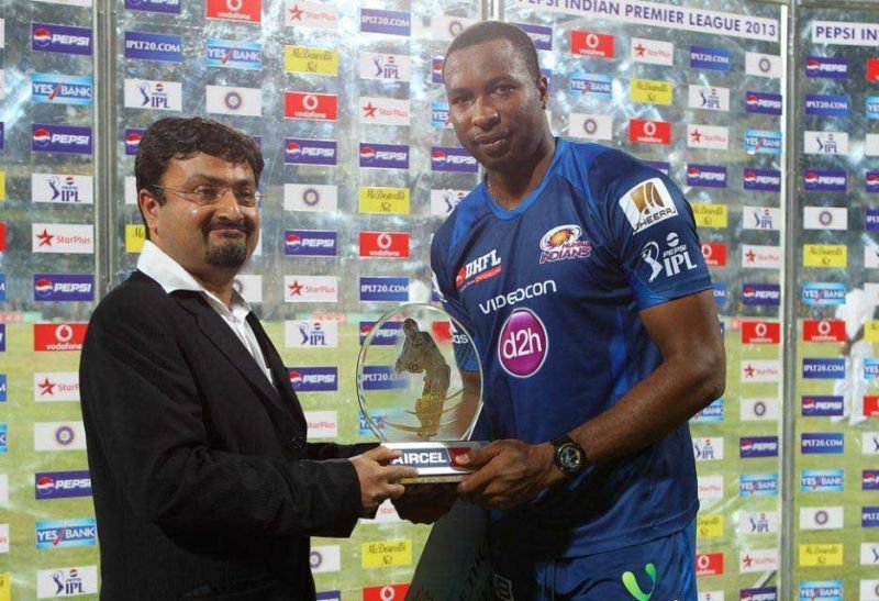 Kieron Pollard was awarded the 'Man of the Match' for his all-around skillsÂ (Picture courtesy: iplt20.com)