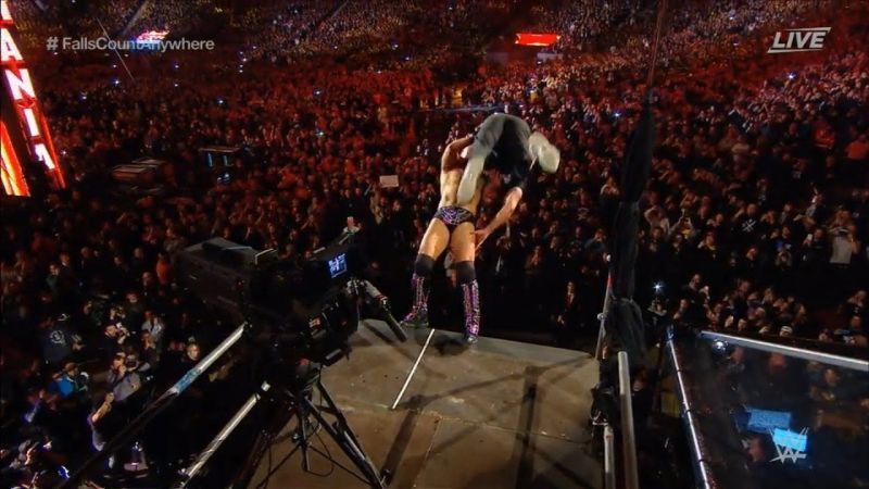 The Miz hit a massive superplex on McMahon off of some scaffolding but still didn&#039;t pick up the win.