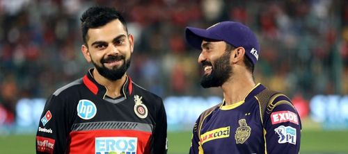 Virat Kohli and Dinesh Karthik (Image courtesy: BCCI/IPLT20.com)