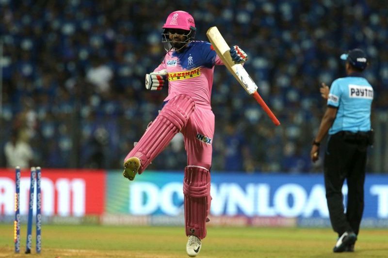 Shreyas Gopal celebrating RR&#039;s win (Image credits: BCCI)