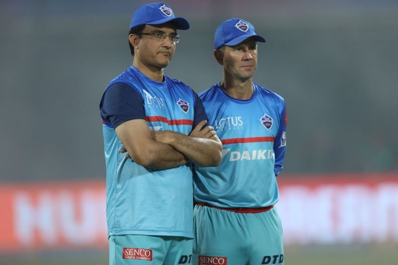 Ganguly (left) with Delhi Capitals coach Ricky Ponting (Image: IPLT20.com)