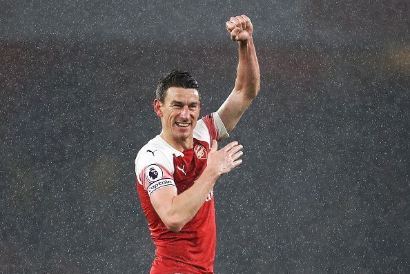 Laurent Koscielny in action for Arsenal FC against Manchester United