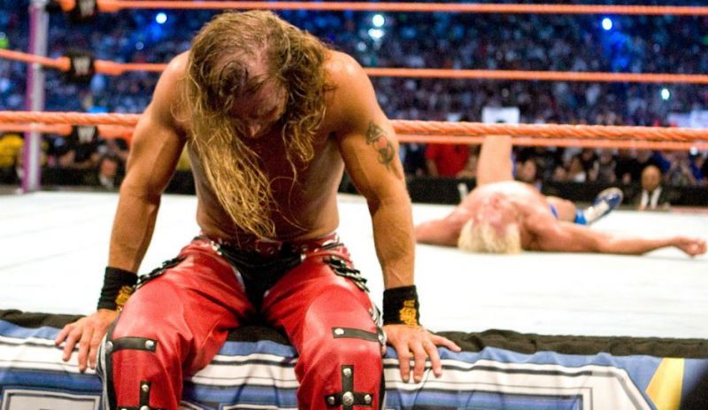 A dejected HBK after ending Flair&#039;s career!