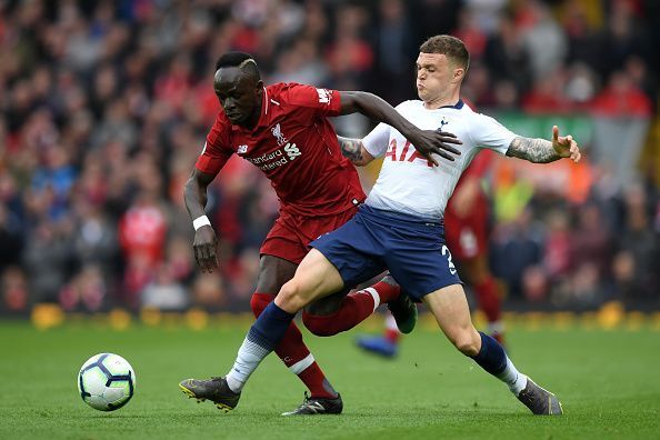 Liverpool&#039;s Sadio Mane getting the better off Kieran Trippier