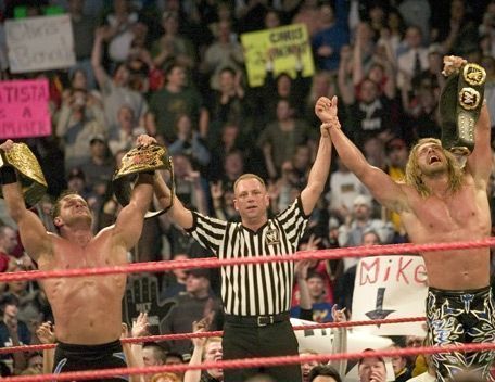 Chris Benoit and Edge were once World Tag Team Champions
