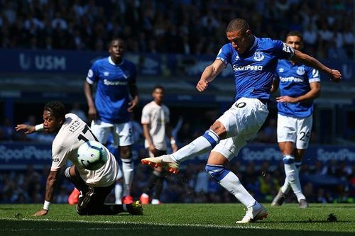 Action from Everton vs Man United