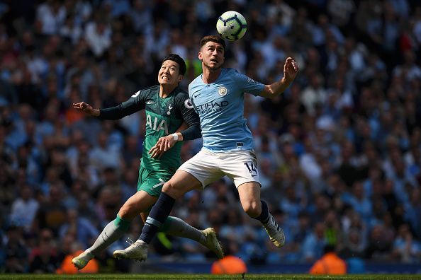 Heung Min Son was closely marked by Aymeric Laporte on Saturday