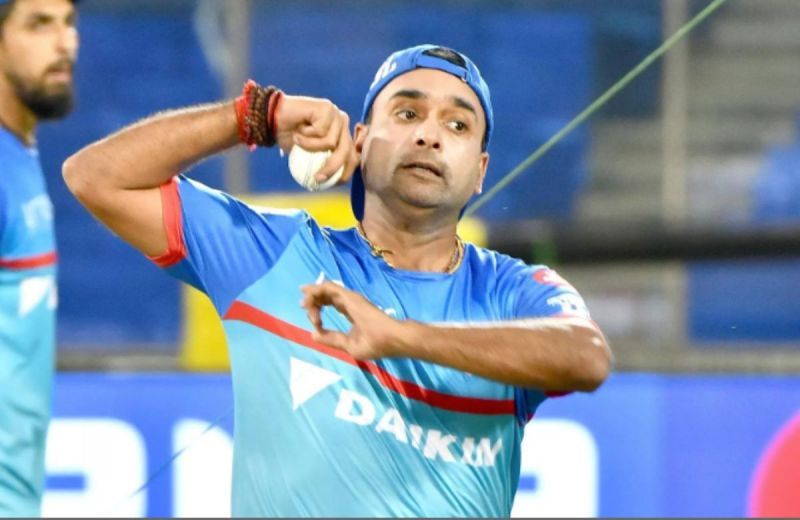 Amit Mishra during a practice session
