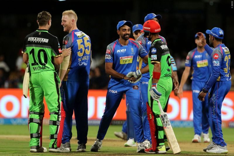 Rajasthan Royals and Royal Challengers Bangalore (picture courtesy: BCCI/IPLT20.com)