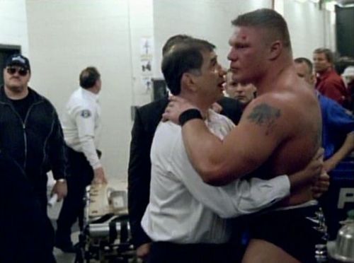 Lesnar after his first 'Mania match