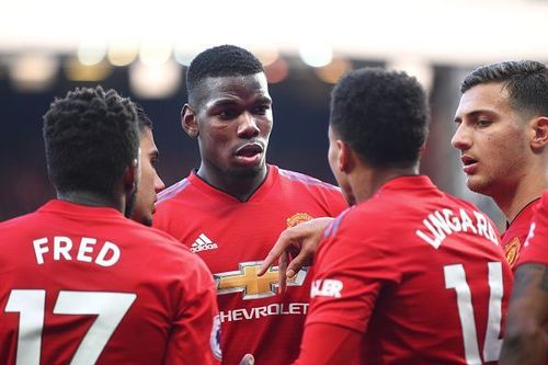 Paul Pogba's brace from the penalty spot helped Manchester United get all 3 points