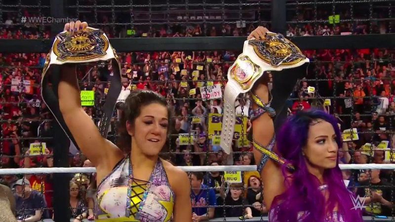 WWE Women&#039;s tag team champions Bayley and Sasha Banks.