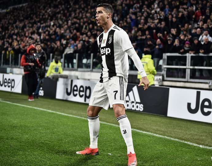 Ronaldo celebrates his goal for Juventus