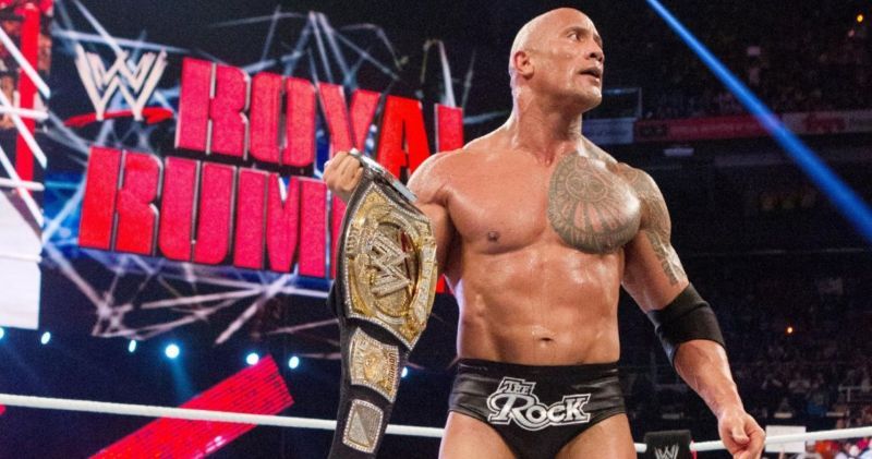 The Rock as WWE Champion in 2013.