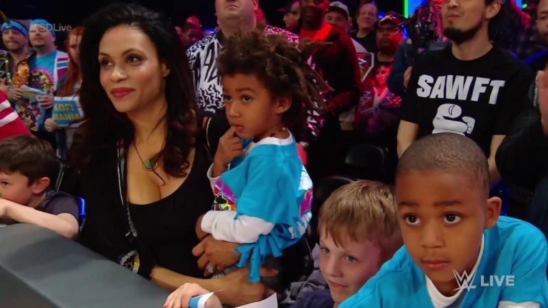 Kofi's family was at the front row