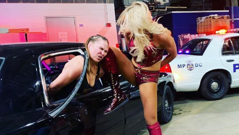 Rousey, Charlotte, and Lynch were arrested on RAW
