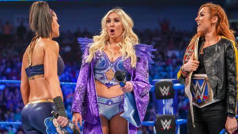 Bayley confronts Charlotte Flair and Becky Lynch on Smackdown Live