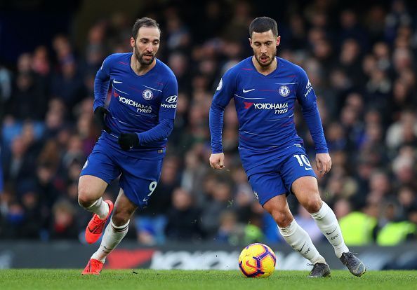 Gonzalo Higuain and Eden Hazard- Chelsea FC