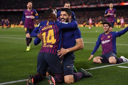 Luis Suarez's pistol right foot gave Barcelona the lead and perhaps the LaLiga title as well