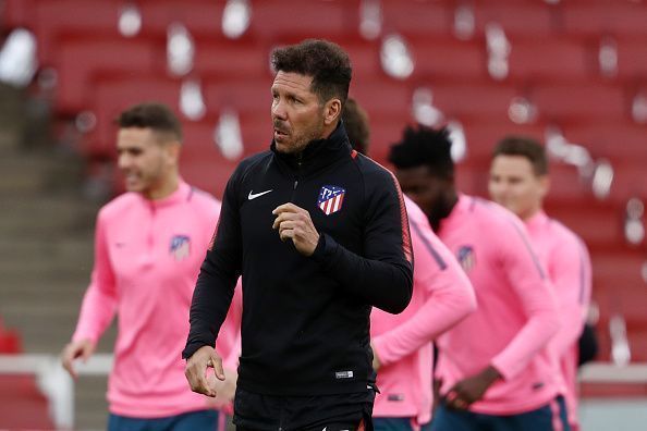 Atletico Madrid Training And Press Conference Atletico Madrid manager Diego Simeone