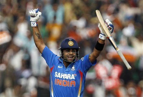 Kohli scored his first World cup century in 2011
